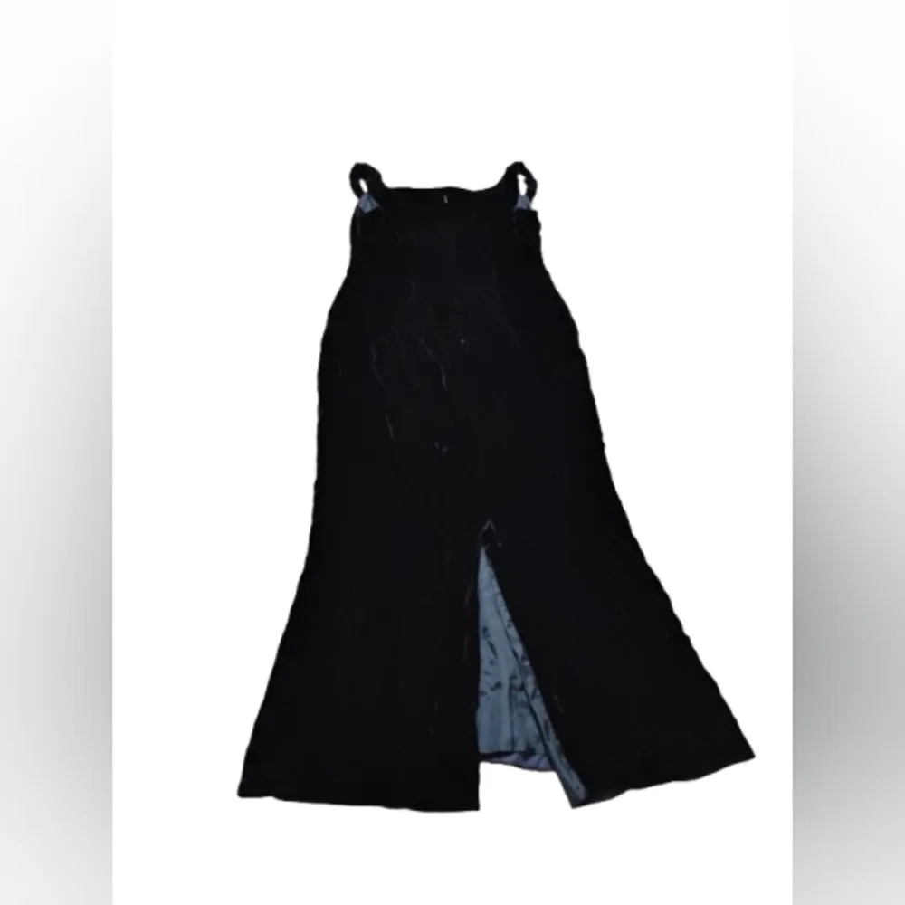 Vintage 1990s Cowl Neck Blue Velvet Dress